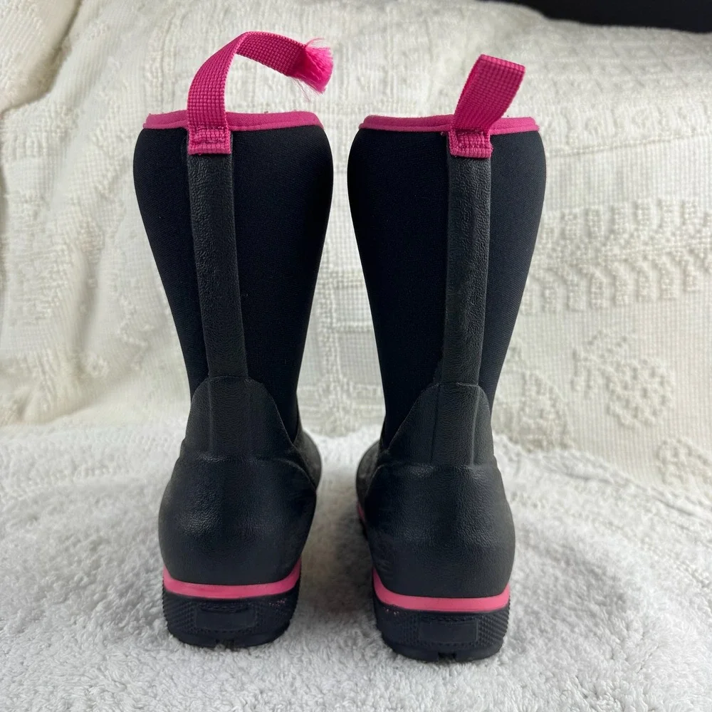 Muck Boot Company Hale Rain Boots Black Pink Size 11 Kids Waterproof Outdoor Mud